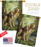 Beagles And Duck - Pets Nature Vertical Impressions Decorative Flags HG110068 Made In USA