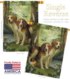 Beagles And Duck - Pets Nature Vertical Impressions Decorative Flags HG110068 Made In USA