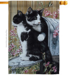 Tuxedo Cat - Pets Nature Vertical Impressions Decorative Flags HG110079 Made In USA