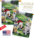 Golfing Puppies - Pets Nature Vertical Impressions Decorative Flags HG110082 Made In USA