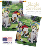 Golfing Puppies - Pets Nature Vertical Impressions Decorative Flags HG110082 Made In USA