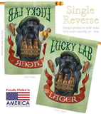 Lucky Lab Lager - Pets Nature Vertical Impressions Decorative Flags HG110102 Made In USA