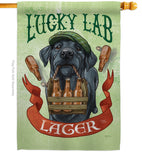 Lucky Lab Lager - Pets Nature Vertical Impressions Decorative Flags HG110102 Made In USA