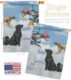 Snow Pals - Pets Nature Vertical Impressions Decorative Flags HG110113 Made In USA