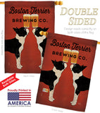 Boston Terrier Brewing - Pets Nature Vertical Impressions Decorative Flags HG110117 Made In USA