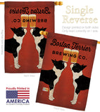 Boston Terrier Brewing - Pets Nature Vertical Impressions Decorative Flags HG110117 Made In USA