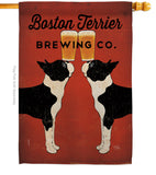 Boston Terrier Brewing - Pets Nature Vertical Impressions Decorative Flags HG110117 Made In USA