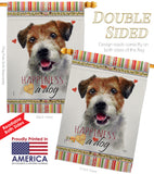 Parson Russell Terrier Happiness - Pets Nature Vertical Impressions Decorative Flags HG110137 Made In USA