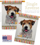 Parson Russell Terrier Happiness - Pets Nature Vertical Impressions Decorative Flags HG110137 Made In USA