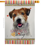 Parson Russell Terrier Happiness - Pets Nature Vertical Impressions Decorative Flags HG110137 Made In USA