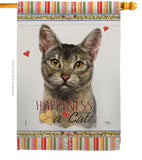 Abyssiniar Happiness - Pets Nature Vertical Impressions Decorative Flags HG110140 Made In USA