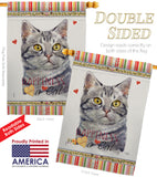 Red American Short Hair Happiness - Pets Nature Vertical Impressions Decorative Flags HG110146 Made In USA