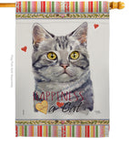 Red American Short Hair Happiness - Pets Nature Vertical Impressions Decorative Flags HG110146 Made In USA