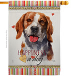 Beagle Happiness - Pets Nature Vertical Impressions Decorative Flags HG110150 Made In USA