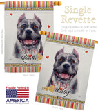 Black Pitbull Happiness - Pets Nature Vertical Impressions Decorative Flags HG110154 Made In USA