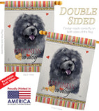 Black Chow Chow Happiness - Pets Nature Vertical Impressions Decorative Flags HG110156 Made In USA