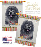 Black Chow Chow Happiness - Pets Nature Vertical Impressions Decorative Flags HG110156 Made In USA