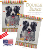 Border Collie Happiness - Pets Nature Vertical Impressions Decorative Flags HG110158 Made In USA