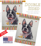 Boston Terrier Happiness - Pets Nature Vertical Impressions Decorative Flags HG110159 Made In USA