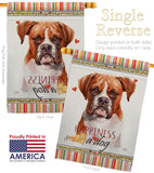 Boxer Happiness - Pets Nature Vertical Impressions Decorative Flags HG110160 Made In USA