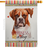 Boxer Happiness - Pets Nature Vertical Impressions Decorative Flags HG110160 Made In USA