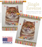 British Short Hair Happiness - Pets Nature Vertical Impressions Decorative Flags HG110161 Made In USA