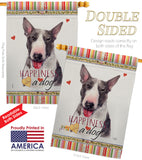 Bull Terrier Happiness - Pets Nature Vertical Impressions Decorative Flags HG110163 Made In USA