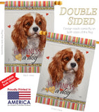 Charles Spaniel Happiness - Pets Nature Vertical Impressions Decorative Flags HG110165 Made In USA