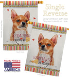 Shorthair Chihuahua Happiness - Pets Nature Vertical Impressions Decorative Flags HG110167 Made In USA