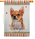 Shorthair Chihuahua Happiness - Pets Nature Vertical Impressions Decorative Flags HG110167 Made In USA