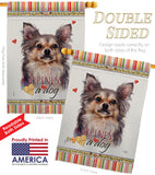 Chihuahua Happiness - Pets Nature Vertical Impressions Decorative Flags HG110168 Made In USA