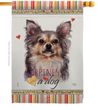 Chihuahua Happiness - Pets Nature Vertical Impressions Decorative Flags HG110168 Made In USA