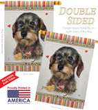 Wire Haired Dachshund Happiness - Pets Nature Vertical Impressions Decorative Flags HG110171 Made In USA