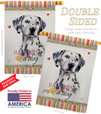 Dalmatian Happiness - Pets Nature Vertical Impressions Decorative Flags HG110172 Made In USA