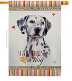 Dalmatian Happiness - Pets Nature Vertical Impressions Decorative Flags HG110172 Made In USA