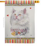 German Long Hair Happiness - Pets Nature Vertical Impressions Decorative Flags HG110173 Made In USA