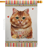 Brown Dilute Calico Happiness - Pets Nature Vertical Impressions Decorative Flags HG110175 Made In USA