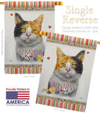 Dilute Calico Happiness - Pets Nature Vertical Impressions Decorative Flags HG110176 Made In USA