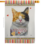 Dilute Calico Happiness - Pets Nature Vertical Impressions Decorative Flags HG110176 Made In USA