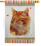 Ginger Happiness - Pets Nature Vertical Impressions Decorative Flags HG110179 Made In USA