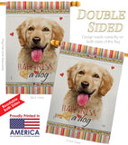 Golden Retriever Happiness - Pets Nature Vertical Impressions Decorative Flags HG110180 Made In USA