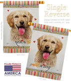 Golden Retriever Happiness - Pets Nature Vertical Impressions Decorative Flags HG110180 Made In USA