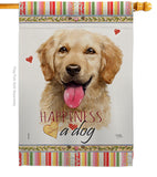Golden Retriever Happiness - Pets Nature Vertical Impressions Decorative Flags HG110180 Made In USA