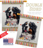 Bernese Cattle Happiness - Pets Nature Vertical Impressions Decorative Flags HG110183 Made In USA