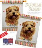 Tan Norfolk Terrier Happiness - Pets Nature Vertical Impressions Decorative Flags HG110186 Made In USA