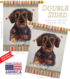 Miniature Dachshund Happiness - Pets Nature Vertical Impressions Decorative Flags HG110196 Made In USA