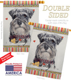 Miniature Schnauzer Happiness - Pets Nature Vertical Impressions Decorative Flags HG110197 Made In USA