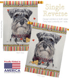 Miniature Schnauzer Happiness - Pets Nature Vertical Impressions Decorative Flags HG110197 Made In USA