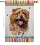 Norfolk Terrier Happiness - Pets Nature Vertical Impressions Decorative Flags HG110199 Made In USA