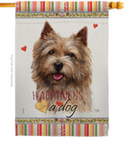 Norwich Terrier Happiness - Pets Nature Vertical Impressions Decorative Flags HG110200 Made In USA